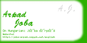 arpad joba business card